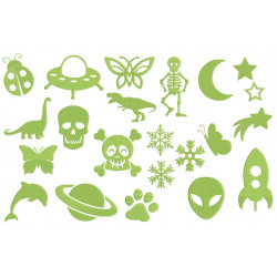 Stickserie - Glow in the Dark Motive Silhouette